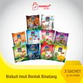 Tini Wini Biti biskuit anak Stroberi 30 g 3 sachet - biskuit bentuk binatang. 