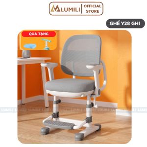 Ghế công thái học trẻ em Lumili Y68 chống gù lưng nâng hạ chiều cao thông minh cho bé ngồi học