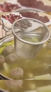 Nurm Household Stainless Steel Hot Pot Strainer Basket Frying Noodle Dumpling Hanging Filter Kitchen Tool