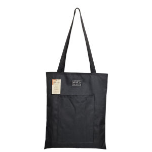 Tote Bag Terbaru Bahan Kanvas DSB 045  Model Kasual Penutup Resleting Warna Hitam Polos
