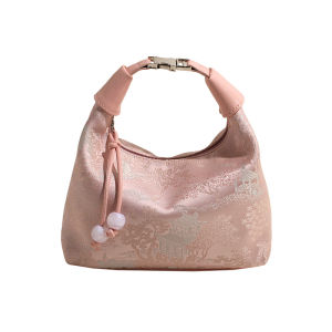 GStar New Chinese Style Embroidered Shoulder Bag Women 2024 Summer Fashion Dumpling Shape Casual Zipper Closure Handbag