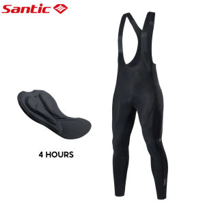 Santic Cycling Pant for Men 4D Padded Winter Windproof Fleece Thermal Reflective Bicycle Bike Bib Tights