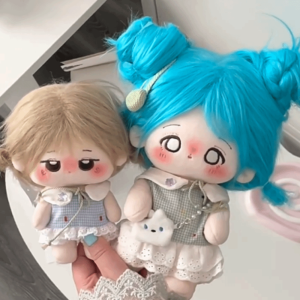 ANGCHI 1 set ชุดเจ้าหญิง ชุดตุ๊กตาผ้าฝ้ายขนาด 10/20 ซม. ชุด กระโปรงลายตาราง ชุดตุ๊กตาผ้าฝ้ายขนาด 20 ซม. ชุดของเล่นยัดไส้ แฟชั่น ชุดตุ๊กตาขนาด 10 ซม. ของขวัญสำหรับเด็ก