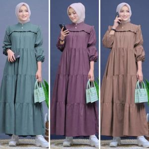 Dress Midi Syabilla Mewah Bahan Syakila Premium Gamis Jumbo Pesta Kondangan Terbaru 2022 Modern