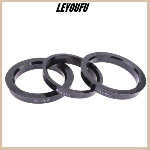 LEYOUFU 4ชิ้นดุมล้อพลาสติกรถยนต์แหวนศูนย์กลางศูนย์กลางเบื่อ66.6-57.1 67.1-60.1 67.1-66.1 73.1-73.1 56.1-73.1 56.6-73.1 57.1-สีดำ60.1