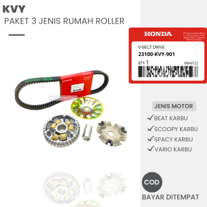 (KVY) PAKET 3 JENIS RUMAH ROLLER ASSY + KIPAS + VANBELT BEAT KARBU SCOOPY KARBU VARIO KARBU SPACY