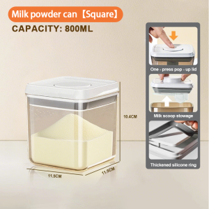2200/1500/800/450ml Baby Milk Powder Airtight Container Airtight Milk Storage Container One-Touch Open Lid Moisture Proof Waterproof & BPA-Free