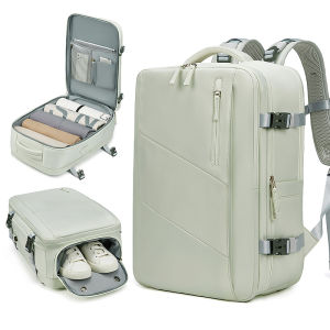 กระเป๋าเป้ กระเป๋าเป้แล็ปท็อปขนาด17นิ้ว พร้อมพอร์ตชาร์จ USB กระเป๋าเป้สะพายหลังพร้อมช่องใส่รองเท้า กระเป๋าเป้เดินทางทนทาน ออกแบบหลายช่อง