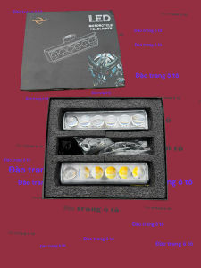 1 đôi đèn trợ sáng 12v 24v có rơ mi trang trí 7 màu led siêu sáng lắp cho ô tô xe máy máy xúc máy cẩu tàu bè 3 chế độ