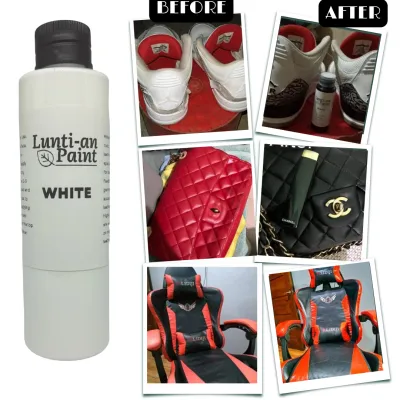 White Glossy Leather Paint Midsole Paint Shoe Paint Sneakers Paint DIY Shoe Restoration Paint Acrylic and Non Acrylic for Leather Bags shoes and wallets Water based Paint