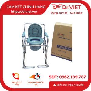 GHẾ BỘ VỆ SINH LUCASS GX-300 XE LĂN CÓ ĐỆM DA BÁNH XE CHỖ GÁC CHÂN BÔ VỆ SINH XẾP GỌN CHO NGƯỜI GIÀ TIỆN LỢI