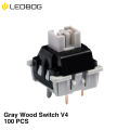 Leobog gỗ màu xám trục V4 hot swappable trục tuyến tính cơ thể 5-Pin Bàn Phím Cơ Phụ kiện tự làm 100 cái. 