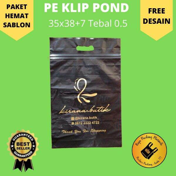 Isi 100pc Plastik Sablon Klip Pond Uk 35x38 7 Tebal 0 5 Free Desain