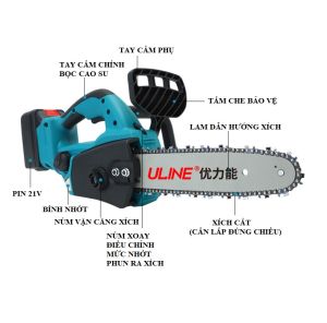 SV Cưa xích chạy pin 18V - 21V không chổi than lam xích 12inch (chung chân pin Makita 18V)