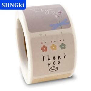 [COD] 🔥🔥🔥SHNGki 300 chiếc cuộn nhãn dán hình hoa Cảm Ơn hoạt hình dễ thương nhãn dán niêm phong nhãn phong bì