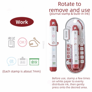 YIYIUR Detachable Arrival Cute To Do List Journal Stamp Portable Multi-Head Diary Seal Cute Seal Pen for Scrapbook Journal