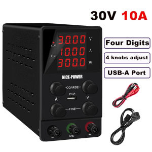 Nice Power 2024 New Adjustable 30V 10A DC Power Supply with Type-C Quick ChargingBattery Charging mode and OCPAdjustable Source 60v 5a 120v 3a Switching Power Supply For Lithium Battery
