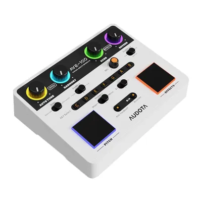 AUDOTA AVE-100 Vocal Multi-effects Processor with Reverb Delay Pitch Correction Three Harmony Modes Automatic Key Detection and Cancellation Function
