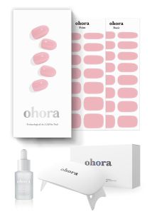 ohora Semi-Cured Gel Nail Strips Value Set (N Bare Plum Starter Kit) Includes Full Size Lamp andRemover Salon-Quality Long Lasting Easy to Apply & Remove
