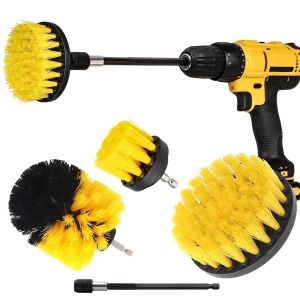 4pcs Electric Drill Brush Scrubber Set Cleaning Brush Detailing Brush Auto Tires Cleaning Tools For Bathroom Tile Kitchen
