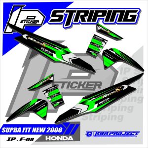 Striping SUPRA FIT NEW 2006 - Sticker Striping Variasi List HONDA SUPRA FIT NEW 2006 IP.F-08 Design IP Striping