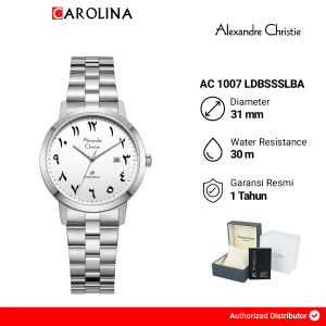 Jam Tangan Wanita Alexandre Christie Primo AC 1007 LDBSSSLBA White Dial Silver Stainless Steel Strap