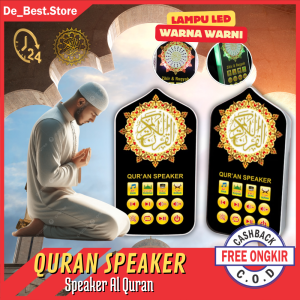 Speaker Murottal Al-Quran Portable Lampu Warna Warni 24 Jam - Speaker Ruqyah Zikir Anashid Colokan Listrik Lampu Warna Warni 24 Jam