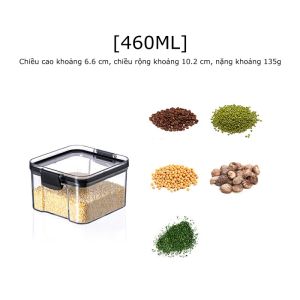 Hộp Nhựa Đựng Thực ăn tiện lợilọ lưu trữ nhà bếp Phẩm Khô Ngũ Cốc Trong Suốt Nắp Kín Chống Ẩm-HAUSE