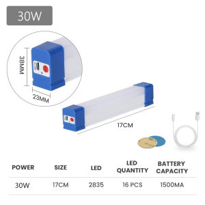 LED Tube Night Light Magnetic 30W 60W 90W USB Rechargeable Emergency Lighting Outdoor Portable Long Strip Emergency Lights#DG001