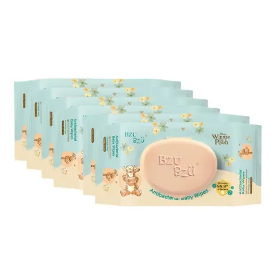 BZU BZU Antibacterial Baby Wipes 6 x 80pcs (Exp 01/29)