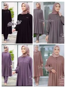 NIRA SET WANITA CRINKLE / SETELAN WANITA NIRA JUMBO SEMI TUNIK