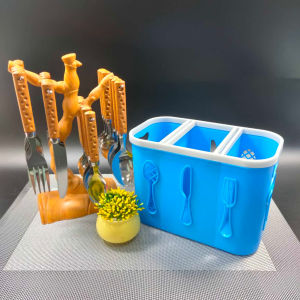 3 Grid High Quality Spoon & Fork Holder Chopstick Holder Utensils Drain Rack/Lagyan ng Kutsara Kitchen Organizer