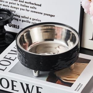 Pet Stainless Steel Raised Bowl Non Slip Dog Cat Feeding Dish Food Water High Foot Bowl