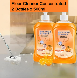 (2 Bottle) Multi Effect Floor Cleaner Household Tile Mopping Orange fragrance cleaning brightening
