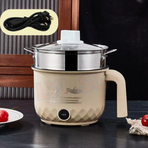 Multi functional electric frying pan frying steaming stir frying boiling deep frying non stick pan with steaming grid