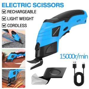 Cordless Electric Scissors Automatic Cutting Tool Rechargeable Tailor Sewing Fabric Leather Cardboard