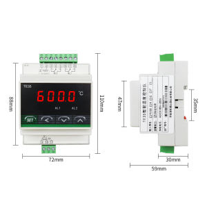 Rail Temperature Controller PID Intelligent Digital Display Temperature Controller K Even Pt100 Adjustable Temperature