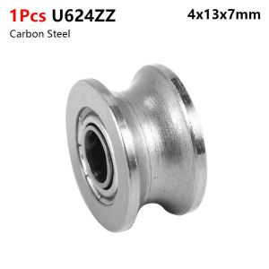 SPDD 1/5Pcs U624ZZ V624ZZ Pulley Bearing U Groove V Groove Sealed Ball Guide Track Roller Bearing Carbon Steel Bearing Steel Ball Bearing for Rail Track Linear Motion Systems