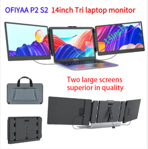 OFIYAA S2 Ultra Slim 14" Triple Laptop Screen Extender FHD 1080P IPS Dual Portable Monitor for LaptopType-C Travel Laptop Monitor Extender with KickstandPlug and Play with Windows/Mac/Linux/PS5