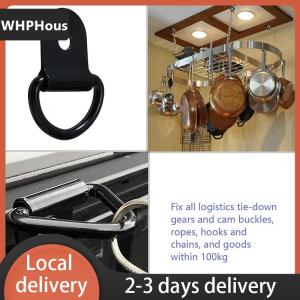[COD] WHPHous Ship within 24 hours 10pcs Stainless Steel D Shape Pull Hook Tie Down Anchors Ring Iron Cargo Tie Down Ring For Trailers RV Boats Accessories