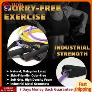 【Outdoor】150 LBS Resistance Band Set 11PCS Tensioner Set Removable Muscle Training Belt for Pilates Push Ups and Muscle Training