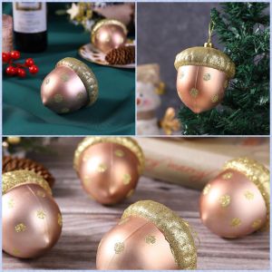 Noel Quả Thông Nhựa 8x10cm Trang Trí Treo Cây Thông Giáng Sinh QT222