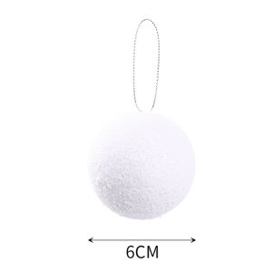 6Pcs White Foam Christmas Balls Valentines Day Christmas Ornaments Xmas Tree Hanging Pendant Snowballs DIY Wedding New Year Party Decor Supplies