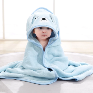 Baby Blanket Hooded Baby Bath Towel Coral Fleecewool--Suitable for children and Kids Toddler