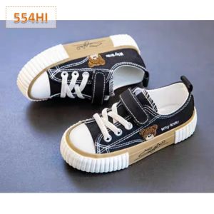 Sneakers Anak Whybear Lite Cewek Cowok Hitam Putih (554)