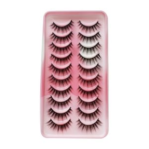 XIAHU 10 Pairs Fluffy Manga Lashes 3D Short False Eyelashes Fashion Full Strip Cosplay Lashes for Women