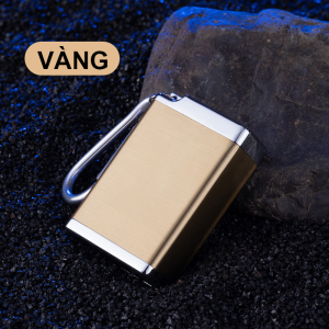 Móc khóa gạt tàn mini cầm tay hình vuông kim loại bóng trơn tiện lợi