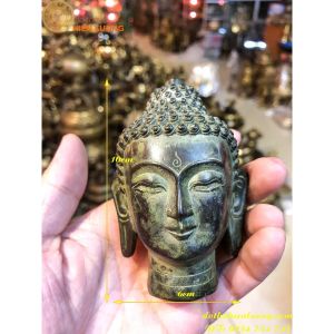 Tượng Đồng Đầu Phật Thích Ca Cao 10cm