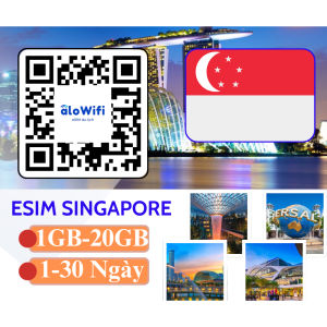 eSim Du lịch Singapore Alowifi Gói DataSim kích hoạt qua QR codekhông phải tháo lắp bảo hành 24/7