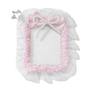 Sweet Photocard Holder Lace Kpops Photo Holder with Keychain ID Cards Holder Pendant Keychain Student Sleeves